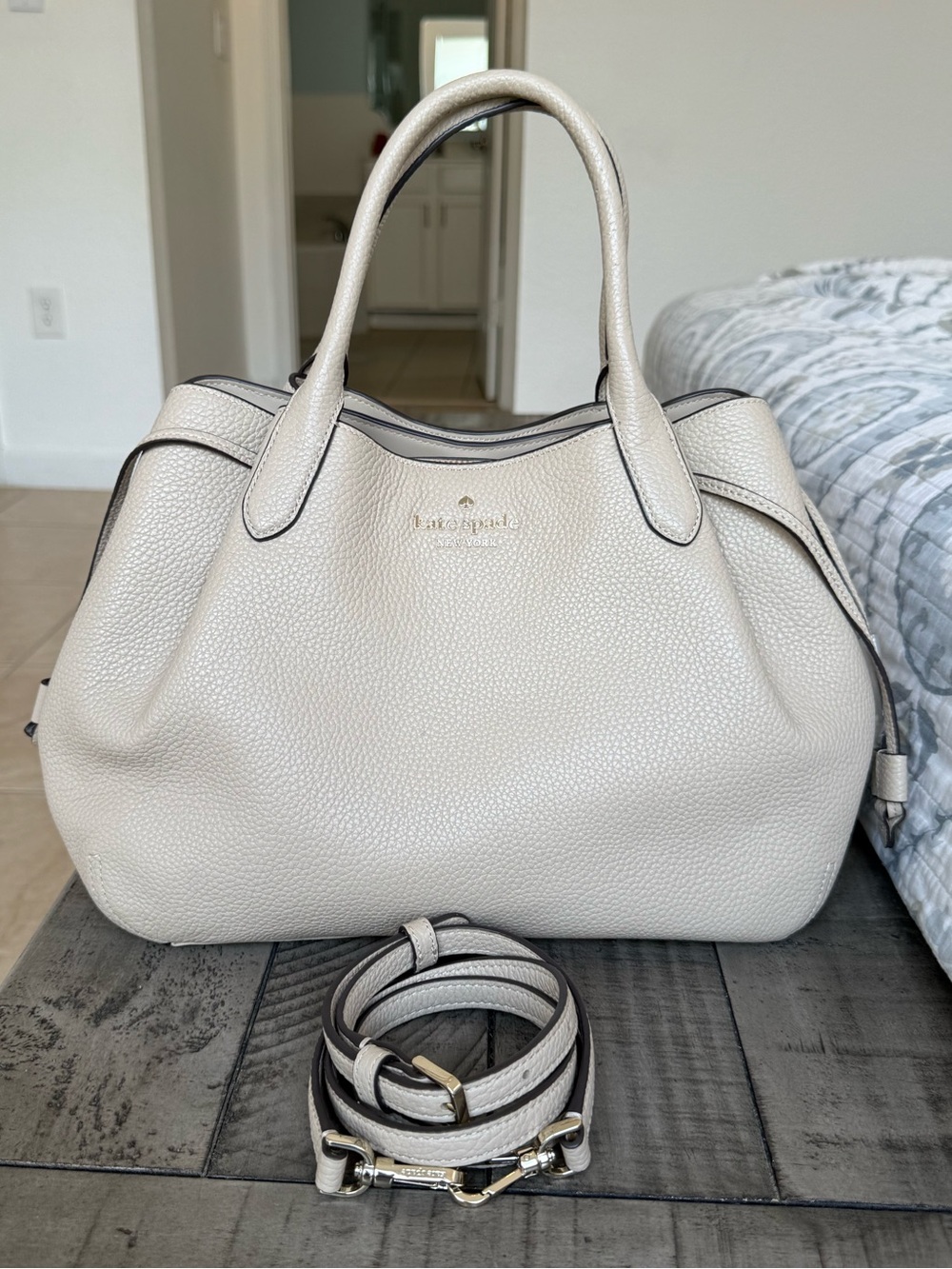 Kate Spade Large Dumpling Satchel in Light Sand MSRP $459